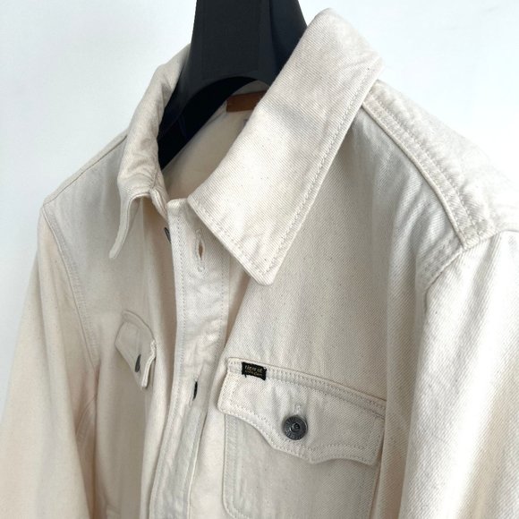 Tiger of Sweden Jeans - Off-White Denim Get Shirt - Size L - Picture 3 of 10